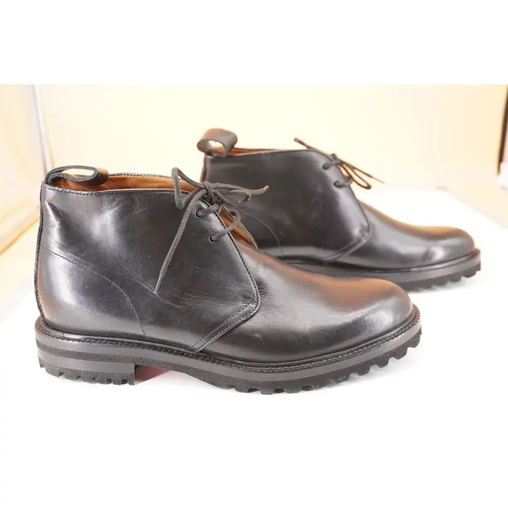 GREATS Brooklyn Chukka Boot Black Leather SZ 8 New Desert Lug 2 lace Army
